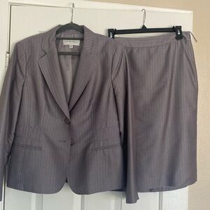 Jones New York Suit size 10 barely used Grey Pinstripes